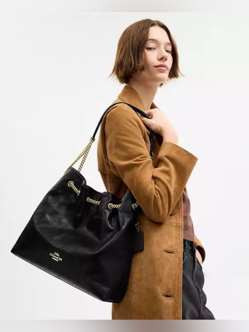 Coach Black Evelyn Shoulder Bag - Picture 3 of 10